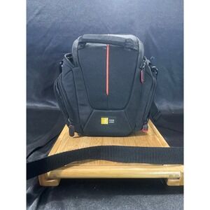 Case Logic SLR Camera Holster Bag Black Red Nylon Padded Shoulder Strap Case